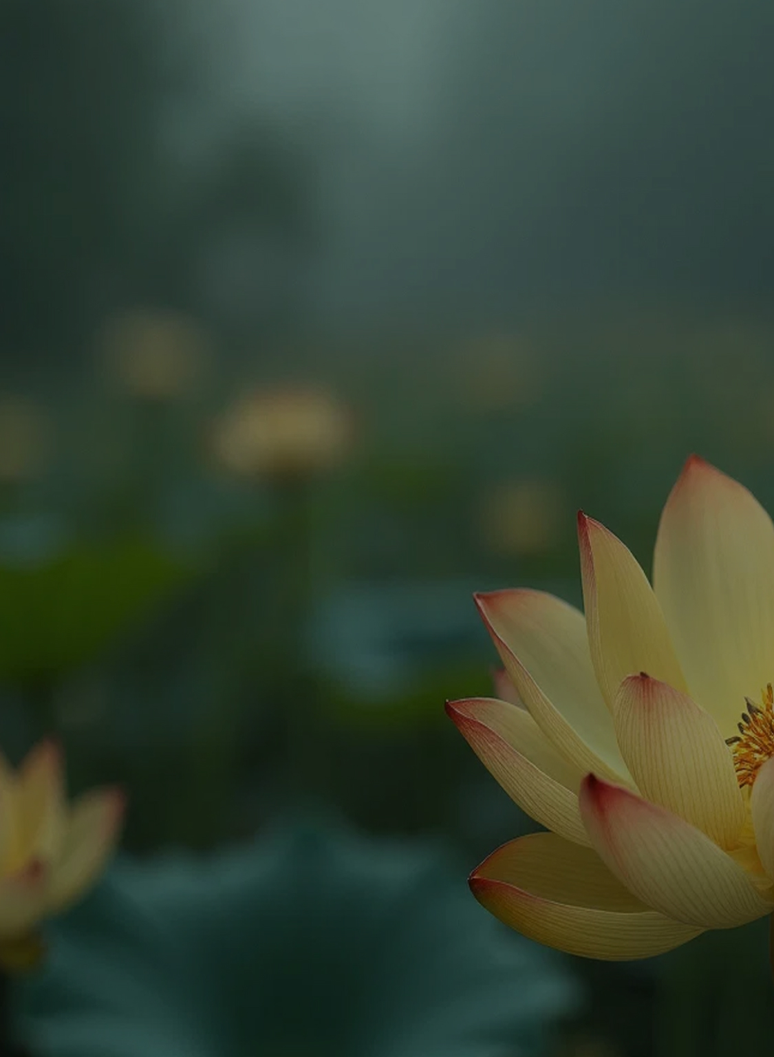A lotus flower in a pond